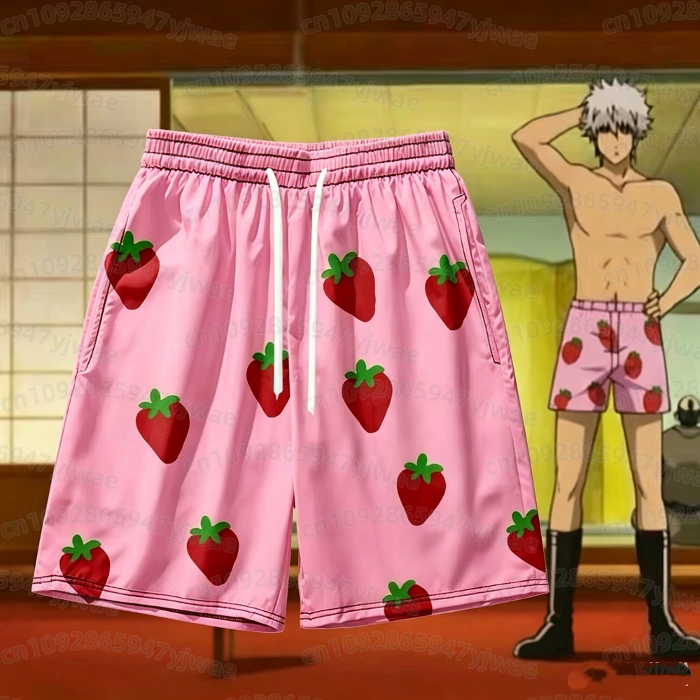 Costume Anime Cosplay - 2026 Men's Pink Strawberry Short Pants