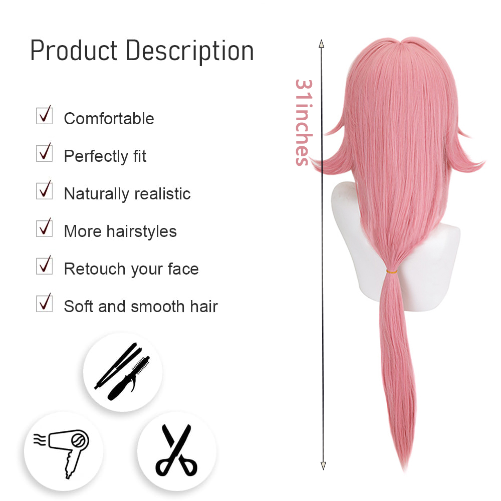 Yae Miko Cos Wig Pink Natural  - Cosplay Anime Yae Miko review and price