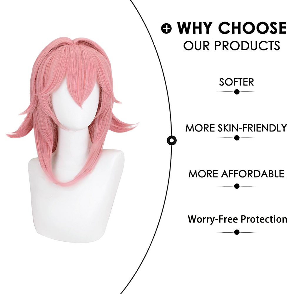 Yae Miko Cos Wig Pink Natural  - Cosplay Anime Yae Miko review and price