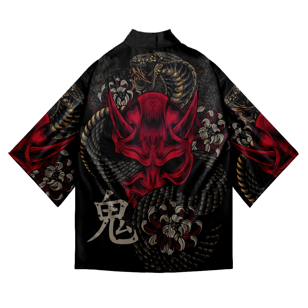 Snake Demon Print Coat Japanes - Demon Slayer Haori review and price