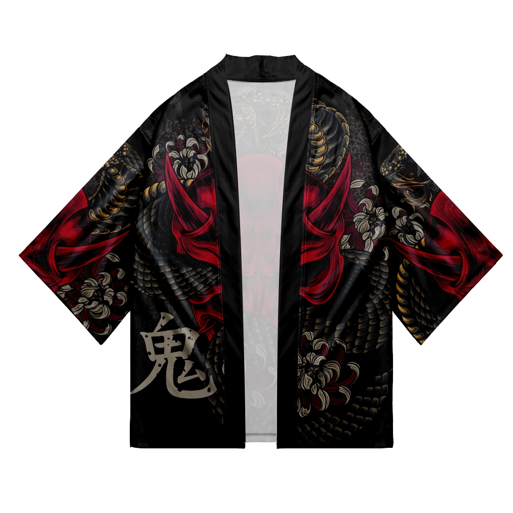 Snake Demon Print Coat Japanes - Demon Slayer Haori review and price